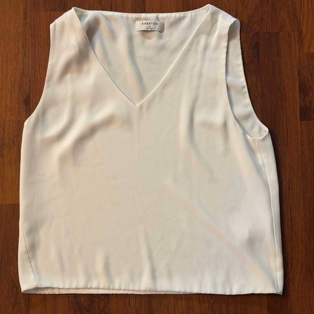 Babaton Cream Sleeveless Blouse